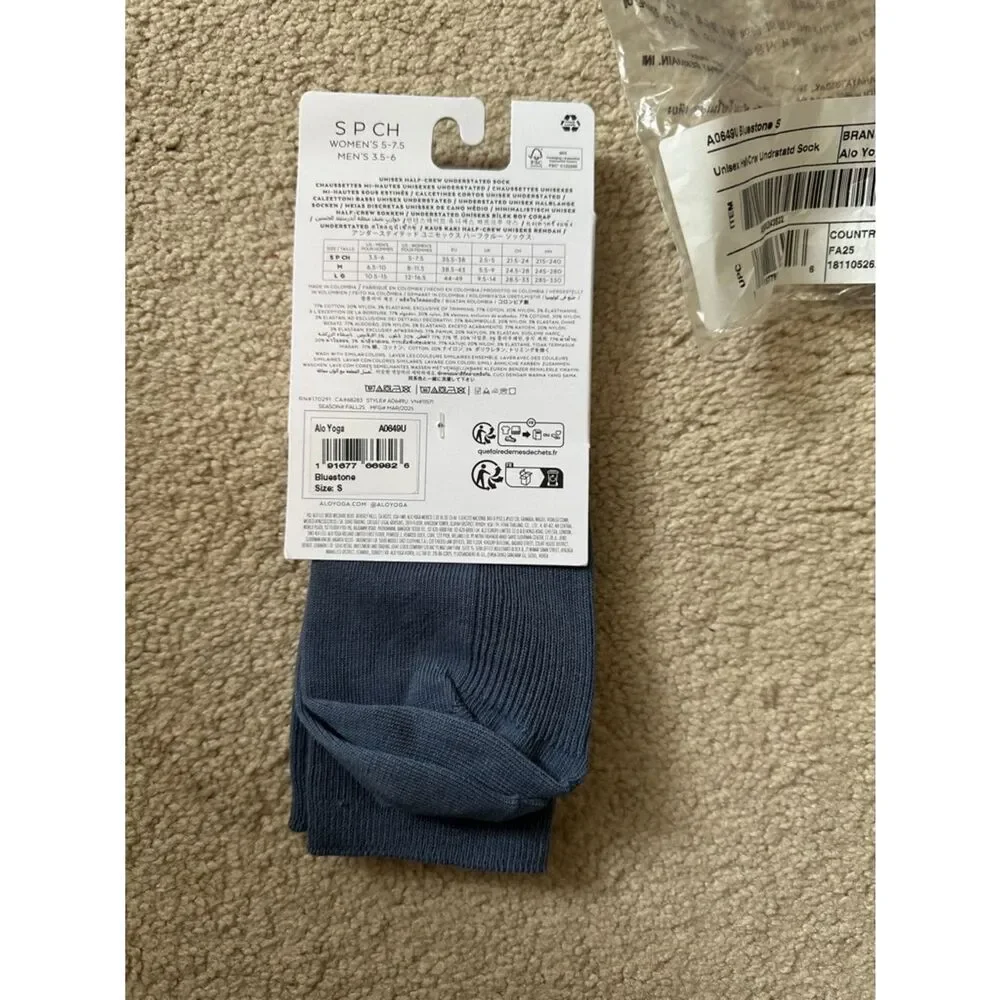 NWT ALO yoga bluestone socks small
